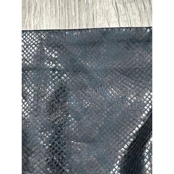 NWT Pretty Little Thing Black Faux Leather Mini Skirt Snakeskin Belted Size 12 - Picture 4 of 10